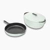Caraway Large Enameled Cast Iron Duo - Light Mist