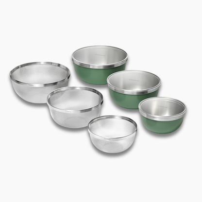 Caraway Mixing Bowl & Strainer Set