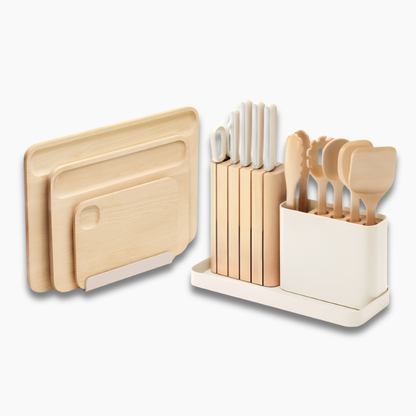 Caraway Prep & Cutting Board Set in Cream