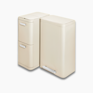 Caraway Trash & Recycling Duo (Rectangular) in Cream