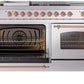 ILVE Nostalgie II 60" Dual Fuel Natural Gas Range in Stainless Steel with Copper Trim, UP60FSNMPSSP