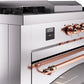 ILVE Nostalgie II 60" Dual Fuel Natural Gas Range in Stainless Steel with Copper Trim, UP60FSNMPSSP