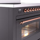 ILVE Nostalgie II 36" Induction Range with Element Stove and Electric Oven in Matte Graphite with Copper Trim, UPI366NMPMGP