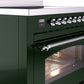 ILVE Nostalgie II 36" Induction Range with Element Stove and Electric Oven in Emerald Green with Chrome Trim, UPI366NMPEGC