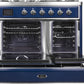 ILVE Majestic II 40" Dual Fuel Natural Gas Range in Blue with Chrome Trim, UMD10FDNS3MBC
