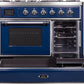 ILVE Majestic II 40" Dual Fuel Natural Gas Range in Blue with Chrome Trim, UMD10FDNS3MBC