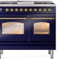 ILVE Nostalgie II 40" Dual Fuel Natural Gas Range in Blue with Brass Trim, UPD40FNMPMBG
