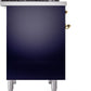 ILVE Nostalgie II 40" Dual Fuel Natural Gas Range in Blue with Brass Trim, UPD40FNMPMBG