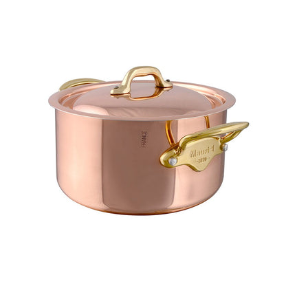 Mauviel 1830 M'Heritage M'150 B Copper Stewpan With Lid, Brass Handles