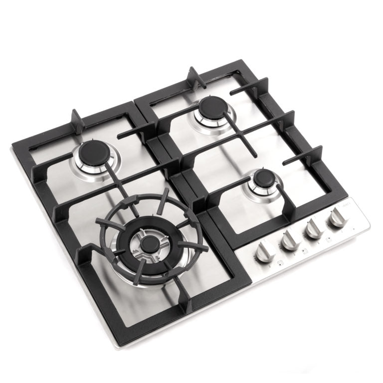 Cosmo 24" Gas Cooktop in Stainless Steel with 4 Sealed Burners, COS-640STX-E