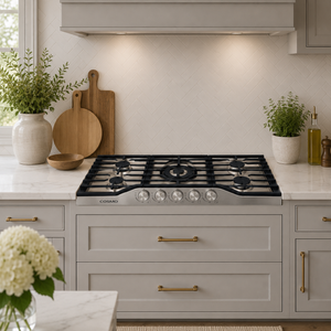 Cosmo Vista Collection 36-Inch Drop-In Gas Cooktop with 5 Sealed Burners, Wok Grate and Cast Iron Grates, Stainless Steel, COS-CTGV365SS