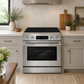 Cosmo Stellar Collection 30-Inch Slide-In Electric Range with 4 Burners, 4.8 cu. ft. Convection Oven and Air Fry, Stainless Steel, COS-RES304SS