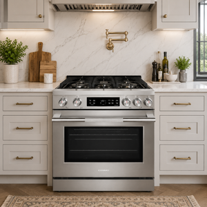Cosmo Stellar Collection 30-Inch Slide-In Gas Range with 5 Sealed Burners, 4.8 cu. ft. Convection Oven and Air Fry, Stainless Steel, COS-RGS305SS
