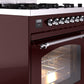 ILVE Nostalgie II 30" Dual Fuel Natural Gas Range in Burgundy with Chrome Trim, UP30NMPBUC