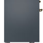 ILVE Nostalgie II 40" Induction Range with Element Stove and Electric Oven in Blue Grey with Brass Trim, UPDI406NMPBGG