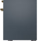 ILVE Nostalgie II 40" Induction Range with Element Stove and Electric Oven in Blue Grey with Brass Trim, UPDI406NMPBGG
