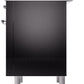 ILVE Nostalgie II 36" Dual Fuel Natural Gas Range in Glossy Black with Chrome Trim, UP36FNMPBKC