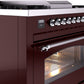 ILVE Nostalgie II 36" Dual Fuel Natural Gas Range in Burgundy with Chrome Trim, UP36FNMPBUC
