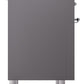 ILVE Nostalgie II 36" Dual Fuel Natural Gas Range in Matte Graphite with Chrome Trim, UP36FNMPMGC