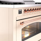 ILVE Nostalgie II 36" Dual Fuel Propane Gas Range in Antique White with Copper Trim, UP36FNMPAWPLP