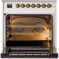ILVE Nostalgie II 30" Dual Fuel Propane Gas Range in Antique White with Bronze Trim, UP30NMPAWBLP