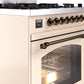 ILVE Nostalgie II 30" Dual Fuel Propane Gas Range in Antique White with Bronze Trim, UP30NMPAWBLP