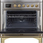 ILVE Majestic II 36" Induction Range with Element Stove and Electric Oven in Stainless Steel with Brass Trim, UMI09NS3SSG