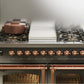 ILVE Nostalgie II 40" Dual Fuel Natural Gas Range in Blue Grey with Chrome Trim, UPD40FNMPBGC