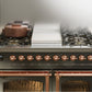 ILVE Nostalgie II 40" Dual Fuel Natural Gas Range in Antique White with Bronze Trim, UPD40FNMPAWB