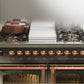 ILVE Nostalgie II 40" Dual Fuel Propane Gas Range in Matte Graphite with Bronze Trim, UPD40FNMPMGBLP