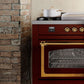 ILVE Nostalgie II 40" Dual Fuel Natural Gas Range in Blue Grey with Bronze Trim, UPD40FNMPBGB