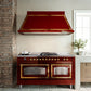 ILVE Nostalgie II 60" Dual Fuel Natural Gas Range in Glossy Black with Chrome Trim, UP60FSNMPBKC