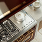 ILVE Nostalgie II 60" Dual Fuel Natural Gas Range in White with Chrome Trim, UP60FSNMPWHC