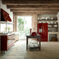 ILVE Nostalgie II 60" Dual Fuel Natural Gas Range in Burgundy with Chrome Trim, UP60FSNMPBUC