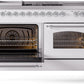ILVE Nostalgie II 60" Dual Fuel Natural Gas Range in White with Chrome Trim, UP60FSNMPWHC