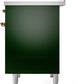 ILVE Nostalgie II 40" Induction Range with Element Stove and Electric Oven in Emerald Green with Brass Trim, UPDI406NMPEGG