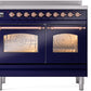 ILVE Nostalgie II 40" Induction Range with Element Stove and Electric Oven in Blue with Copper Trim, UPDI406NMPMBP
