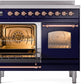 ILVE Nostalgie II 40" Induction Range with Element Stove and Electric Oven in Blue with Copper Trim, UPDI406NMPMBP