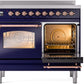 ILVE Nostalgie II 40" Induction Range with Element Stove and Electric Oven in Blue with Copper Trim, UPDI406NMPMBP