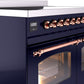 ILVE Nostalgie II 40" Induction Range with Element Stove and Electric Oven in Blue with Copper Trim, UPDI406NMPMBP