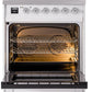 ILVE Nostalgie II 30" Induction Range with Element Stove and Electric Oven in White with Chrome Trim, UPI304NMPWHC