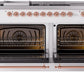 ILVE Nostalgie II 60" Dual Fuel Propane Gas Range in White with Copper Trim, UP60FSNMPWHPLP