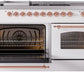 ILVE Nostalgie II 60" Dual Fuel Propane Gas Range in White with Copper Trim, UP60FSNMPWHPLP