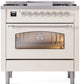 ILVE Nostalgie II 36" Dual Fuel Natural Gas Range in Antique White with Chrome Trim, UP36FNMPAWC