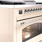 ILVE Nostalgie II 36" Dual Fuel Natural Gas Range in Antique White with Chrome Trim, UP36FNMPAWC