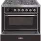 ILVE Majestic II 36" Dual Fuel Propane Gas Range in Glossy Black with Chrome Trim, UM09FDNS3BKCLP