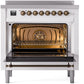 ILVE Nostalgie II 36" Induction Range with Element Stove and Electric Oven in White with Bronze Trim, UPI366NMPWHB