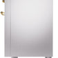 ILVE Nostalgie II 36" Dual Fuel Propane Gas Range in Stainless Steel with Brass Trim, UP36FNMPSSGLP