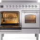 ILVE Nostalgie II 40" Induction Range with Element Stove and Electric Oven in Stainless Steel with Chrome Trim, UPDI406NMPSSC