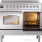 ILVE Nostalgie II 40" Induction Range with Element Stove and Electric Oven in Stainless Steel with Chrome Trim, UPDI406NMPSSC